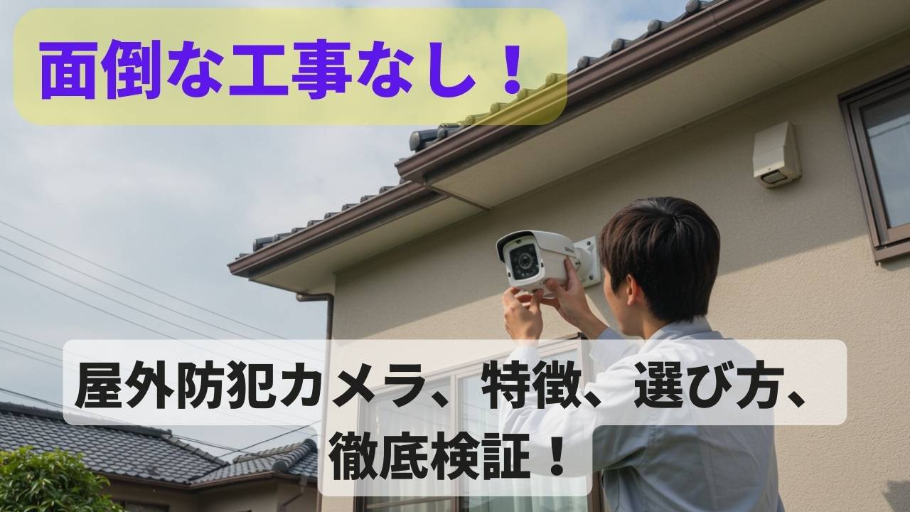 面倒な工事なし！屋外防犯カメラの特徴と選び方や効果と実力を徹底検証
