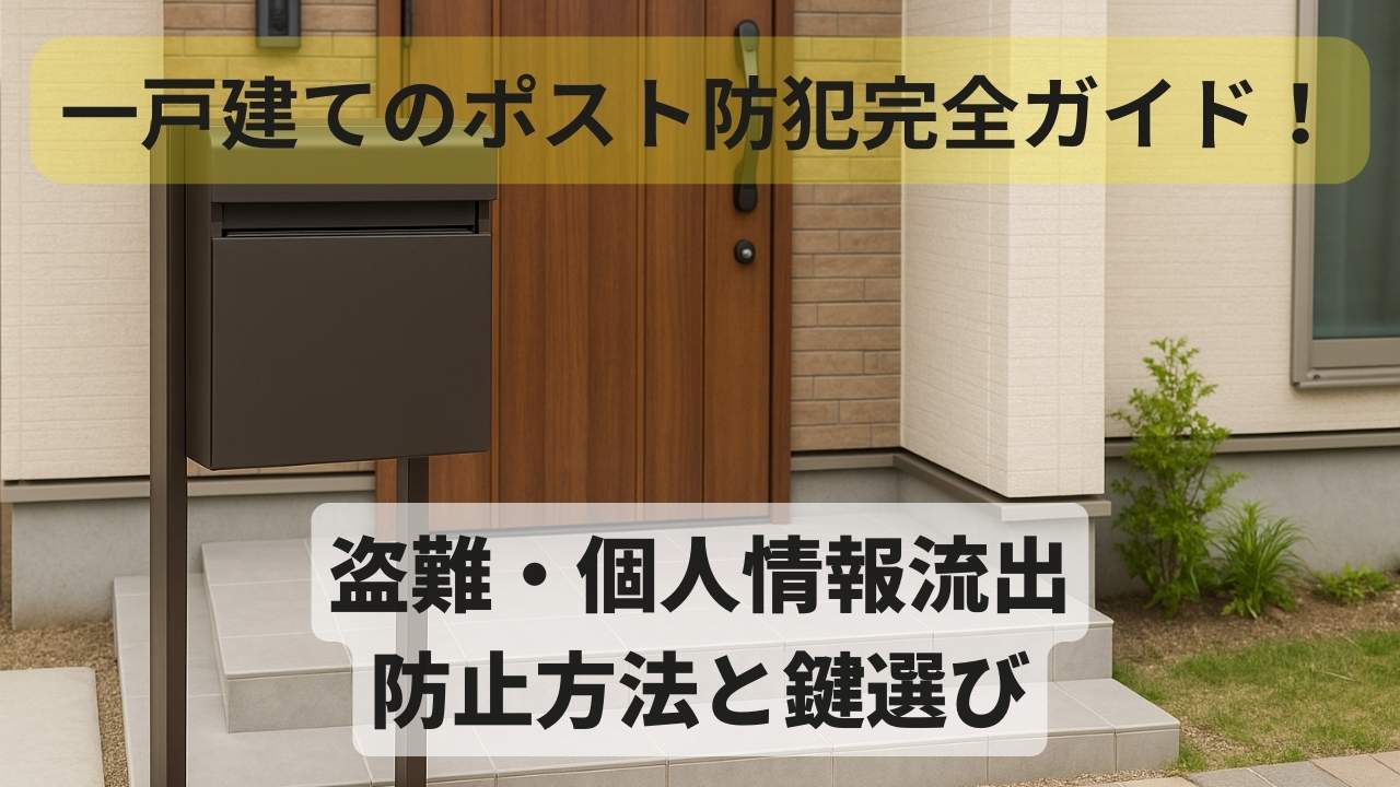 一戸建て住宅の玄関前に設置されたポスト