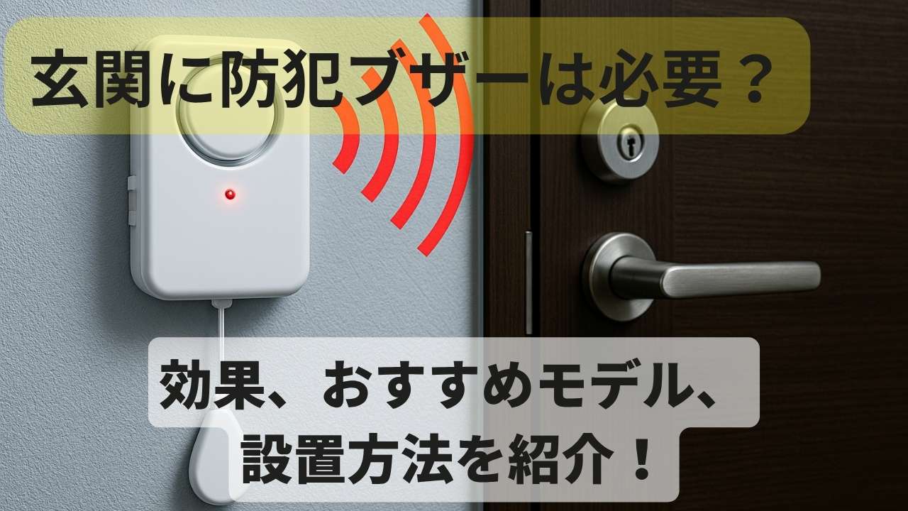 玄関に設置された防犯ブザーが作動している様子