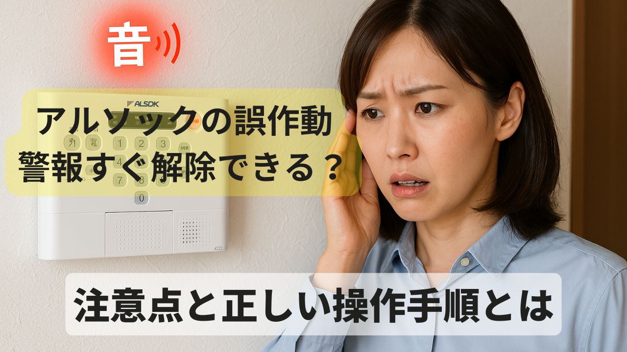 アルソックの警報が鳴って解除に困っている、30代日本人女性の画像