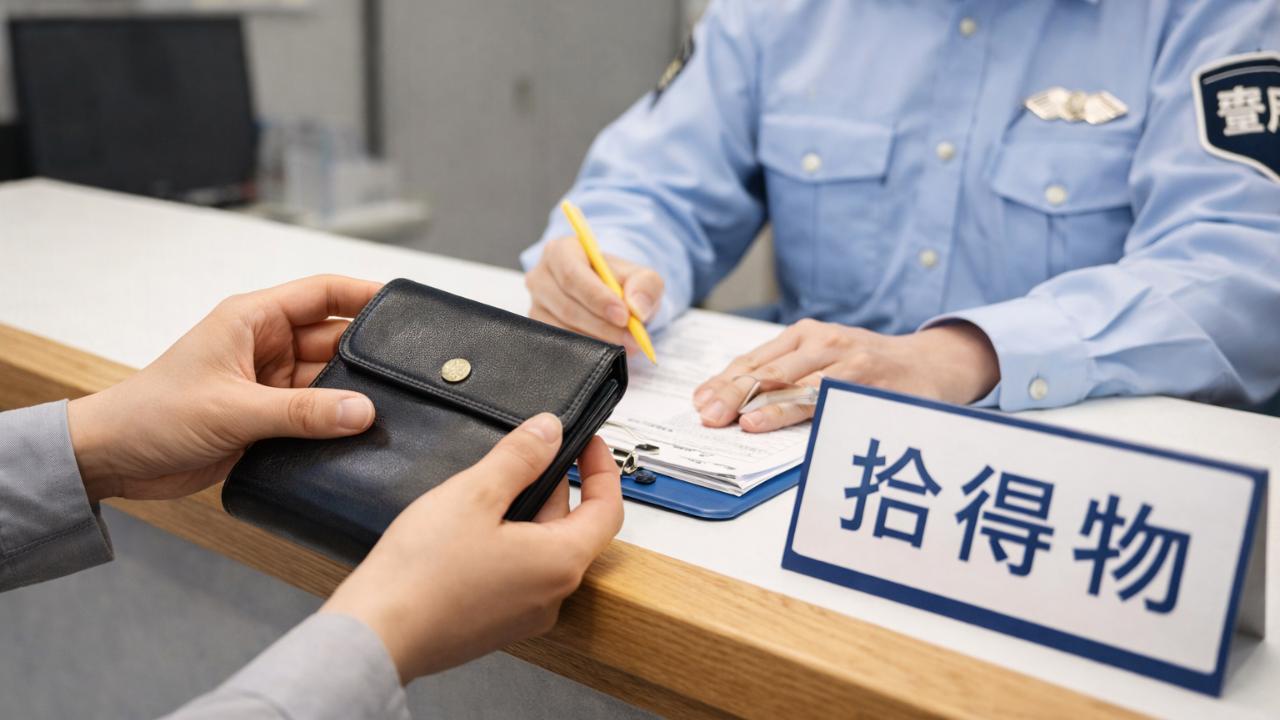 日本の街中の店舗入口に設置された防犯カメラを正面気味に描いた、清潔感のある実写風イメージ