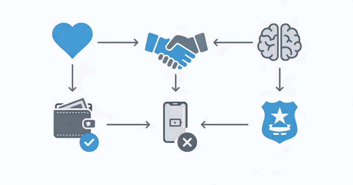 無銭飲食と後日支払いの判断ポイントを示すシンプルな図解風イメージ