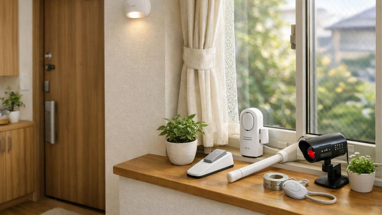 防犯グッズをニトリで探すブログ記事のアイキャッチ用画像